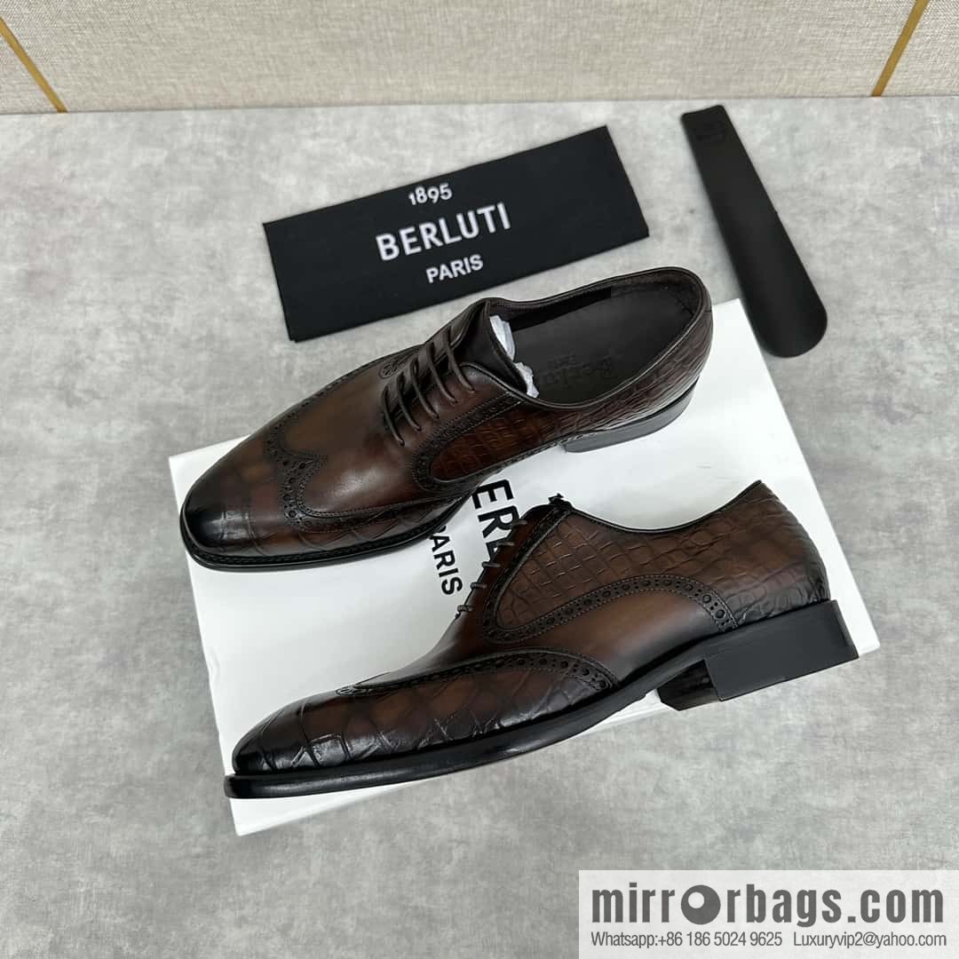 💋💍Berlut Bruti, new men's hand-polished formal leather shoes