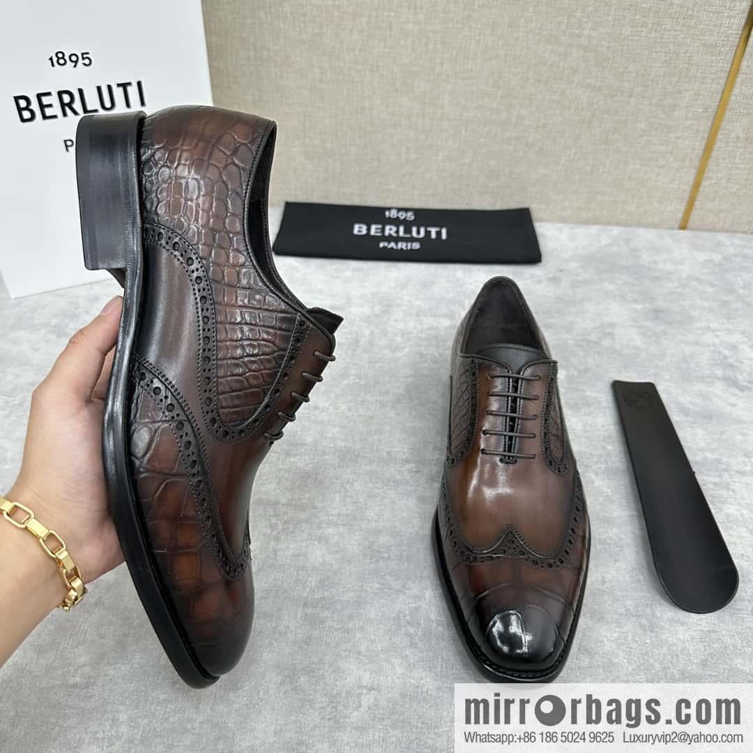 💋💍Berlut Bruti, new men's hand-polished formal leather shoes