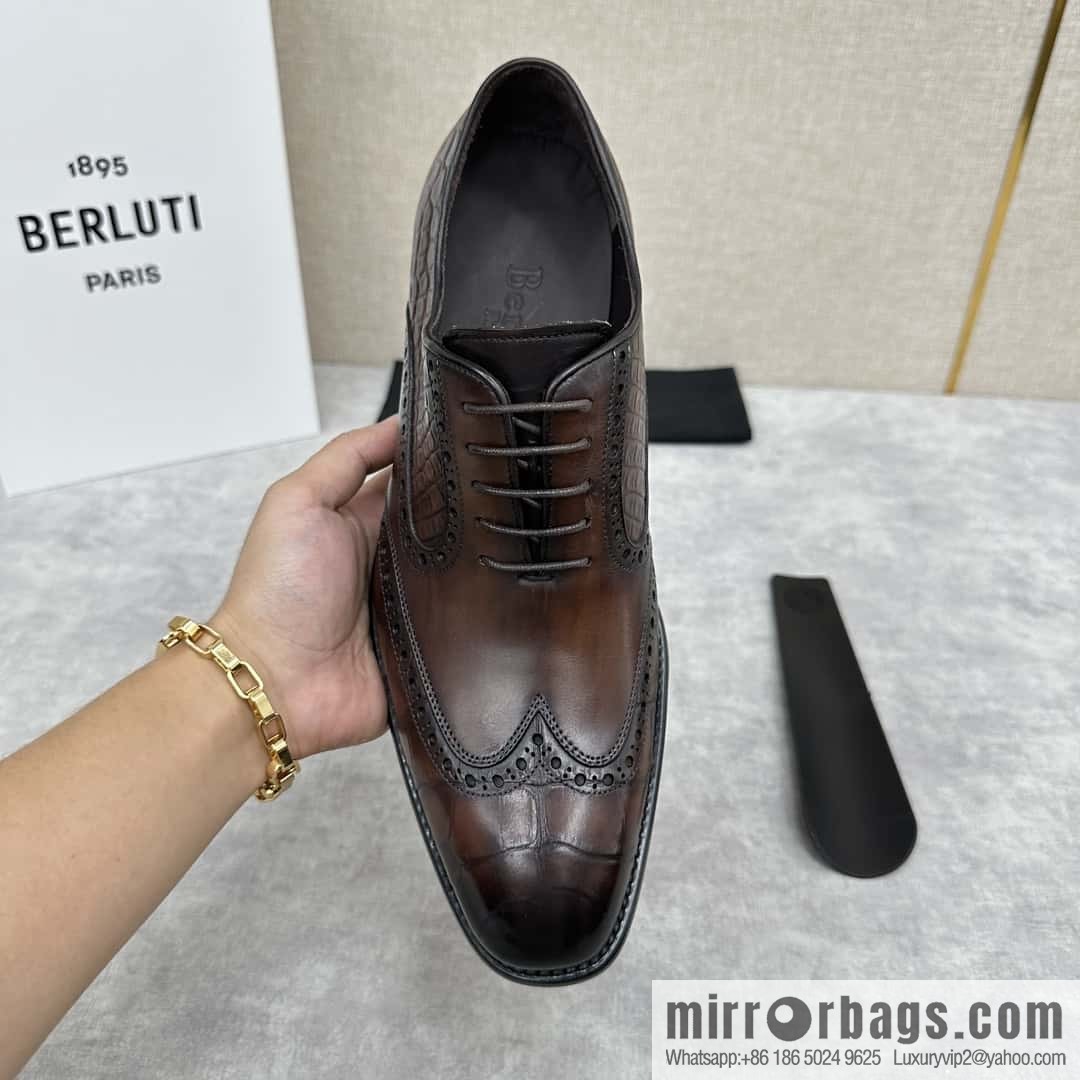 💋💍Berlut Bruti, new men's hand-polished formal leather shoes