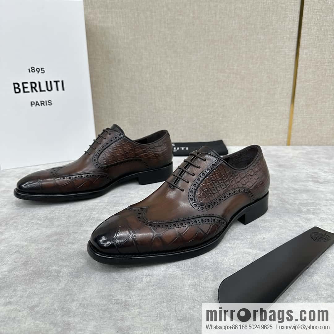 💋💍Berlut Bruti, new men's hand-polished formal leather shoes