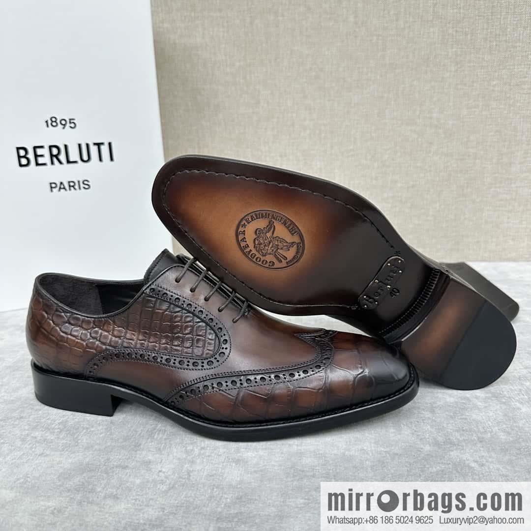 💋💍Berlut Bruti, new men's hand-polished formal leather shoes