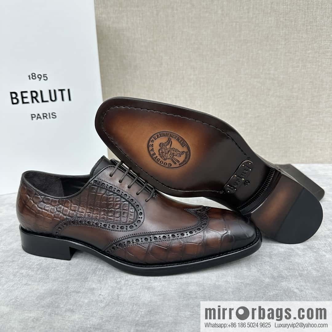 💋💍Berlut Bruti, new men's hand-polished formal leather shoes