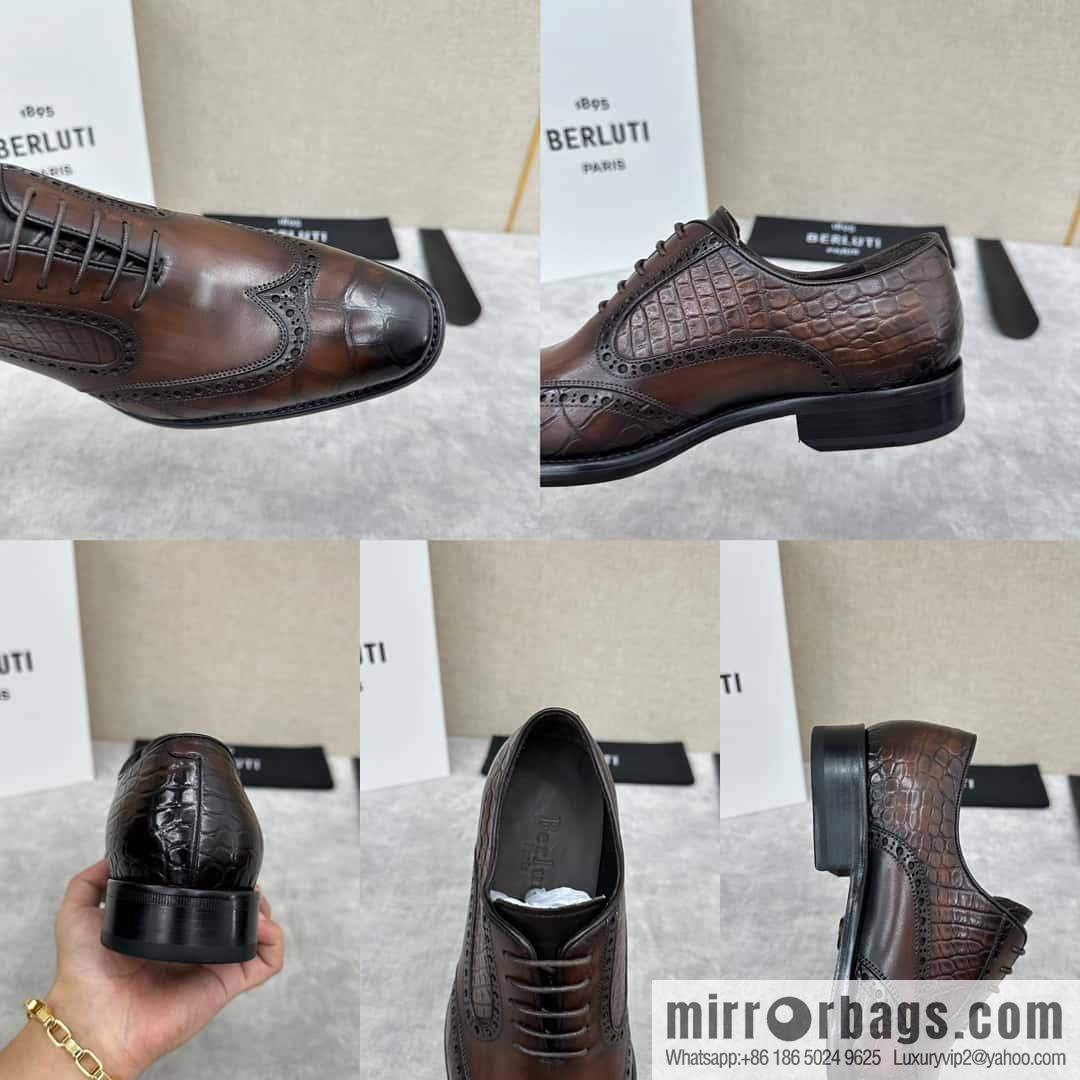 💋💍Berlut Bruti, new men's hand-polished formal leather shoes