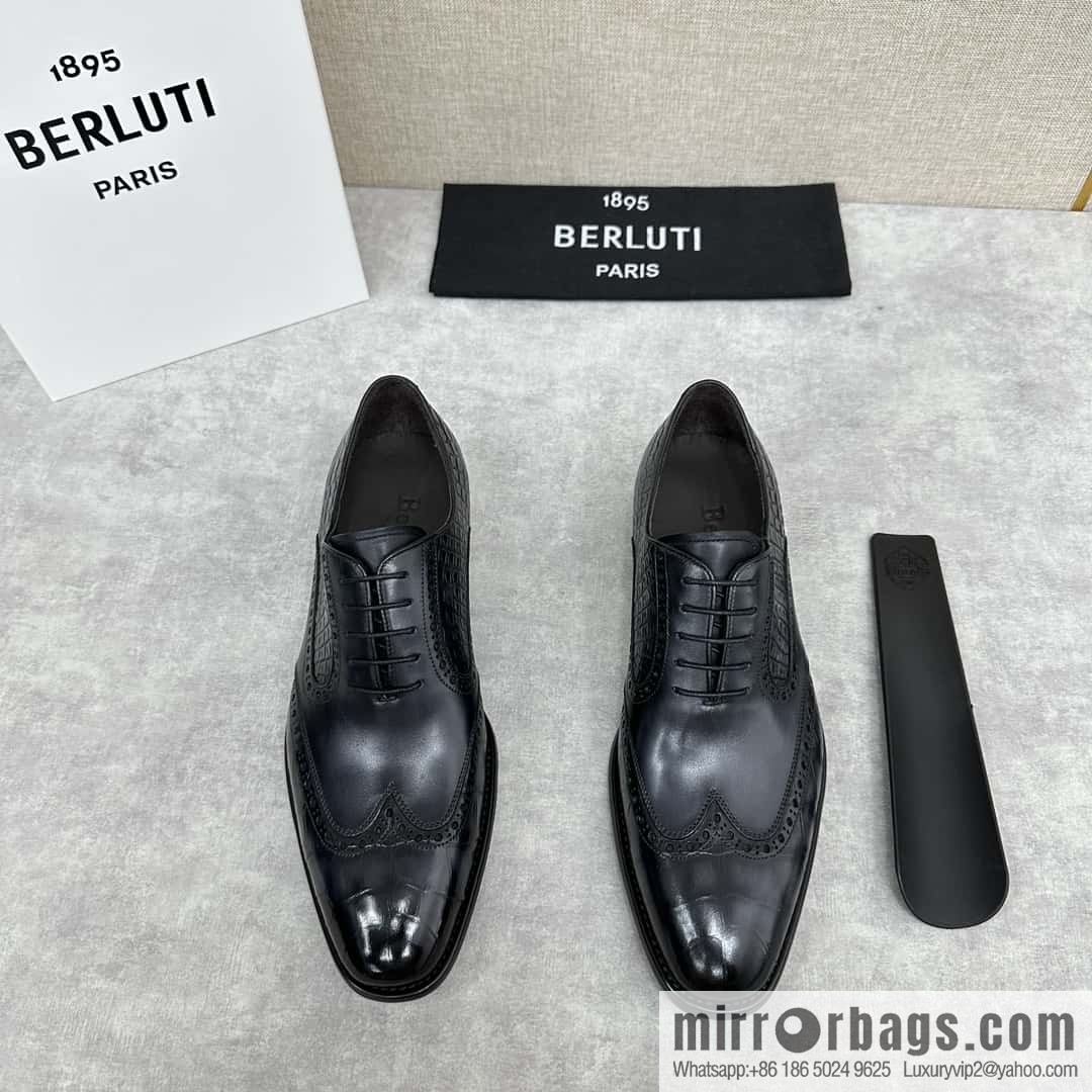 💋💍Berlut Bruti, new men's hand-polished formal leather shoes