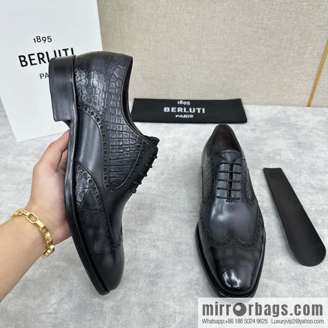 💋💍Berlut Bruti, new men's hand-polished formal leather shoes