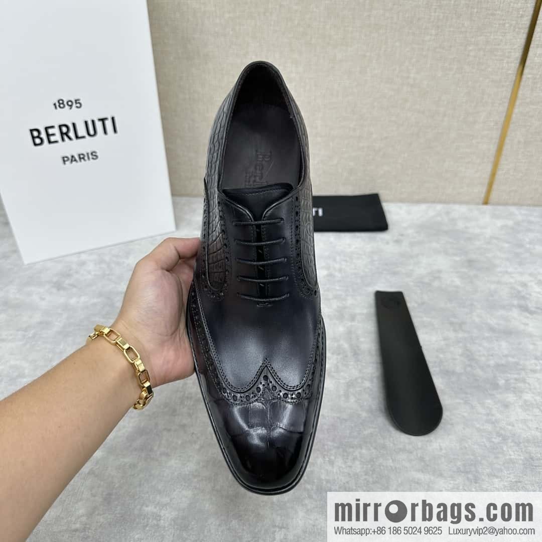 💋💍Berlut Bruti, new men's hand-polished formal leather shoes