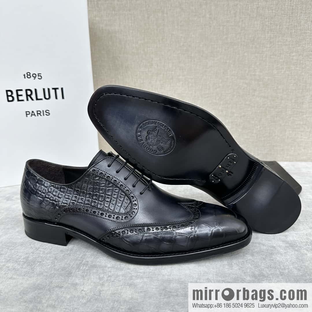💋💍Berlut Bruti, new men's hand-polished formal leather shoes