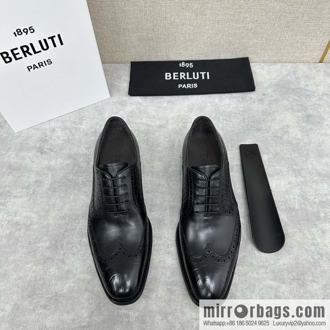 💋💍Berlut Bruti, new men's hand-polished formal leather shoes