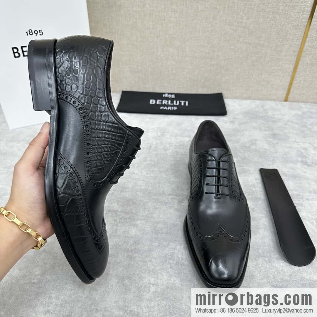 💋💍Berlut Bruti, new men's hand-polished formal leather shoes