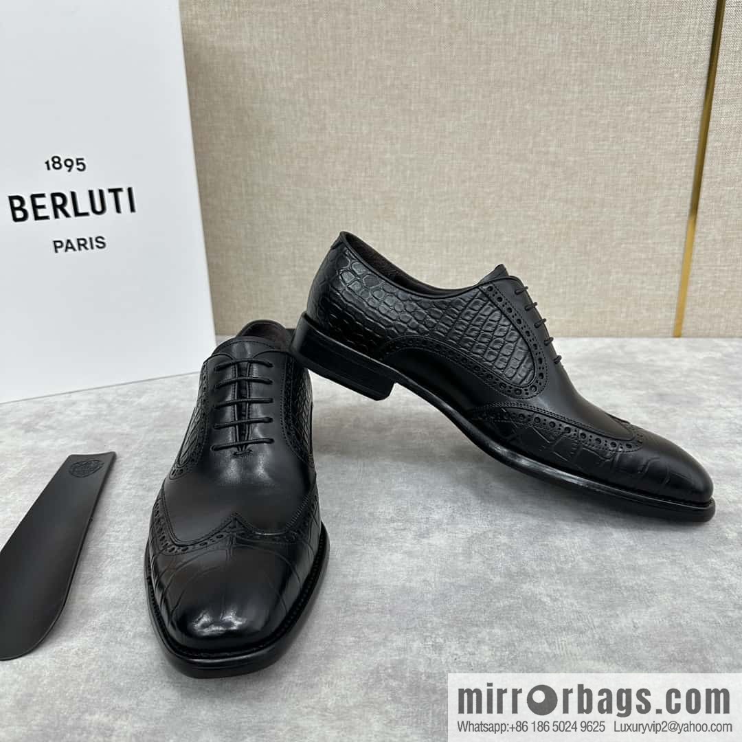 💋💍Berlut Bruti, new men's hand-polished formal leather shoes