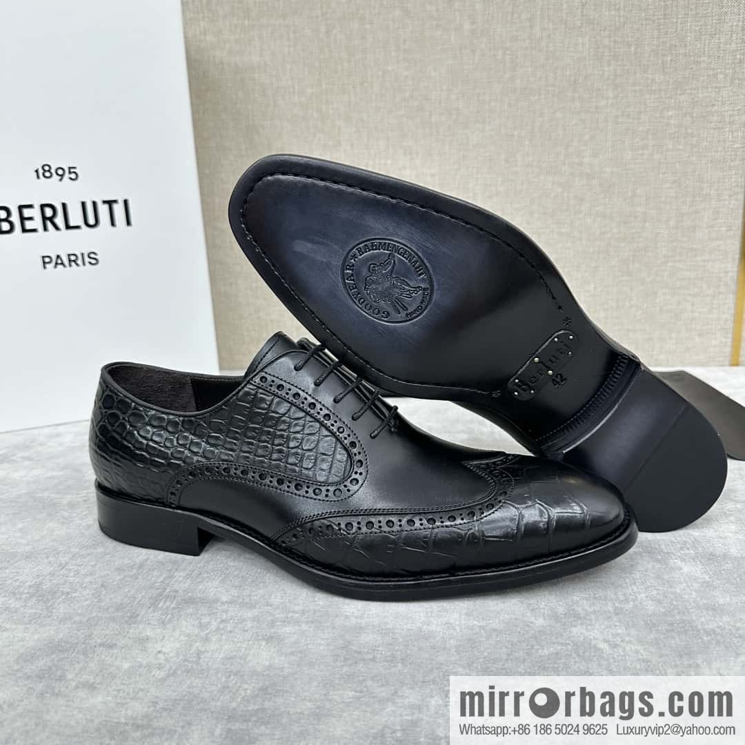 💋💍Berlut Bruti, new men's hand-polished formal leather shoes