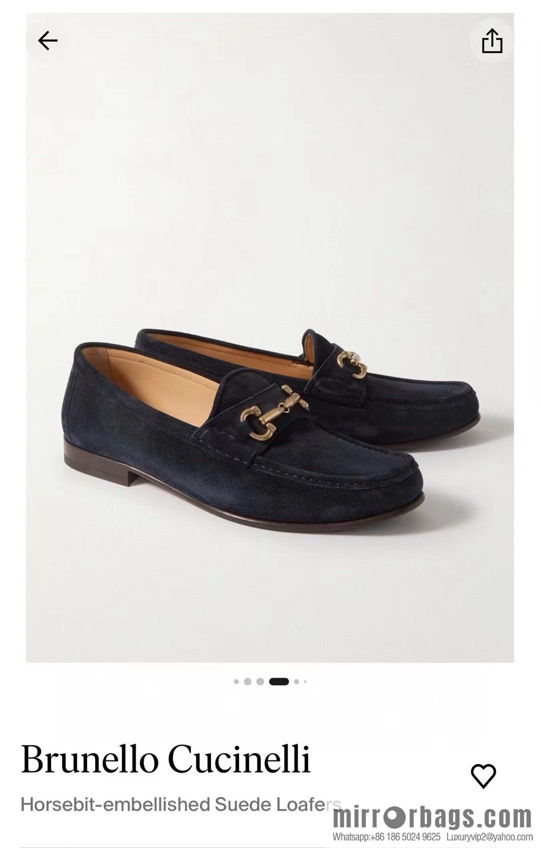 💋💍BC's new Brunello Cucinell * horseback buckle calfskin suede moccasins