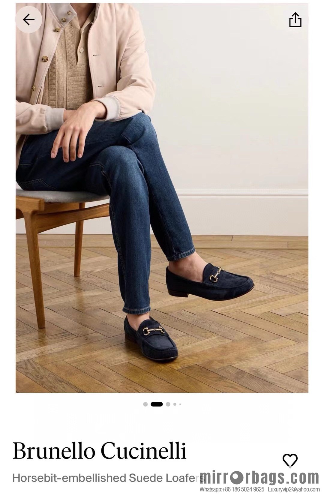 💋💍BC's new Brunello Cucinell * horseback buckle calfskin suede moccasins
