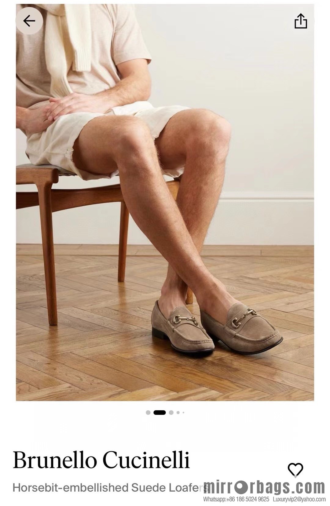 💋💍BC's new Brunello Cucinell * horseback buckle calfskin suede moccasins