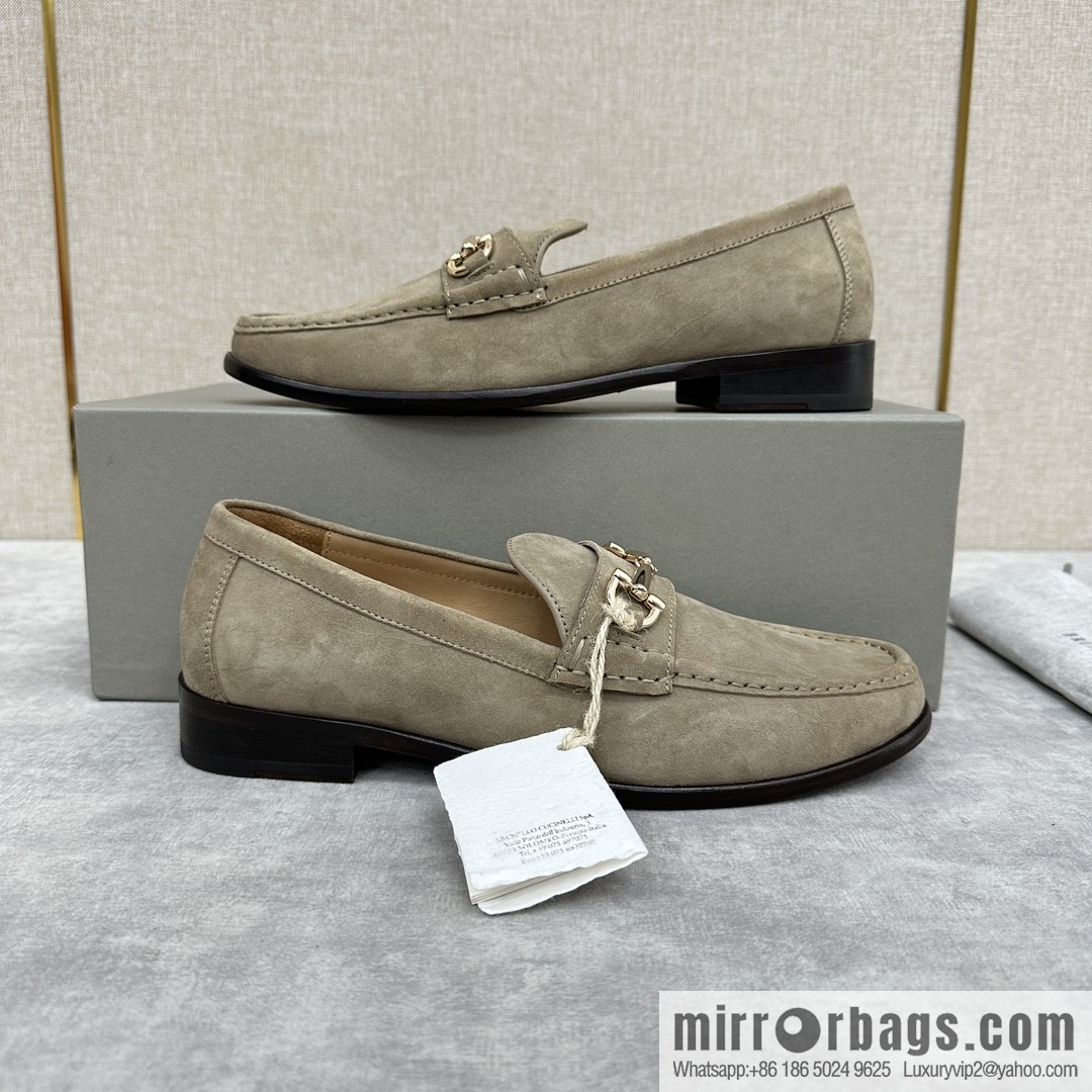 💋💍BC's new Brunello Cucinell * horseback buckle calfskin suede moccasins