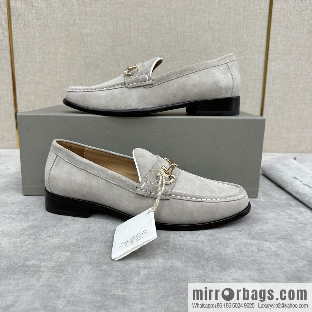 💋💍BC's new Brunello Cucinell * horseback buckle calfskin suede moccasins