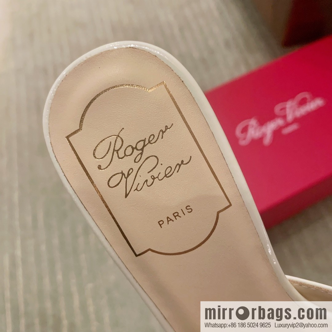 [Roger Vivier purchasing level] Muller sandals Très Vivier series RV diamond buckle Muller thick heel slippers