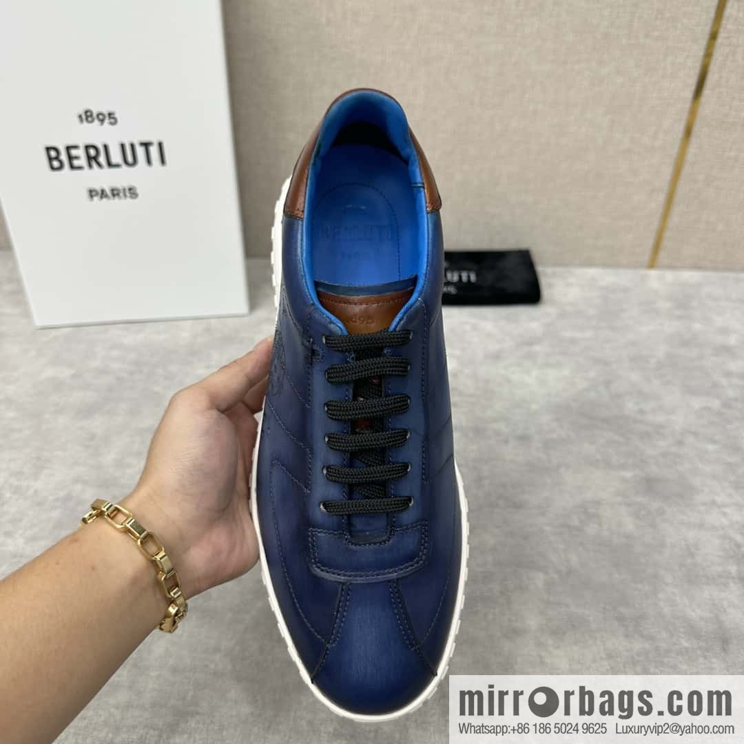 ๐๐Berlut Bruti, Brand New Vintage Trainer Leather Sneakers