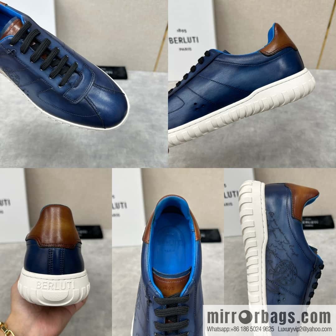 ๐๐Berlut Bruti, Brand New Vintage Trainer Leather Sneakers