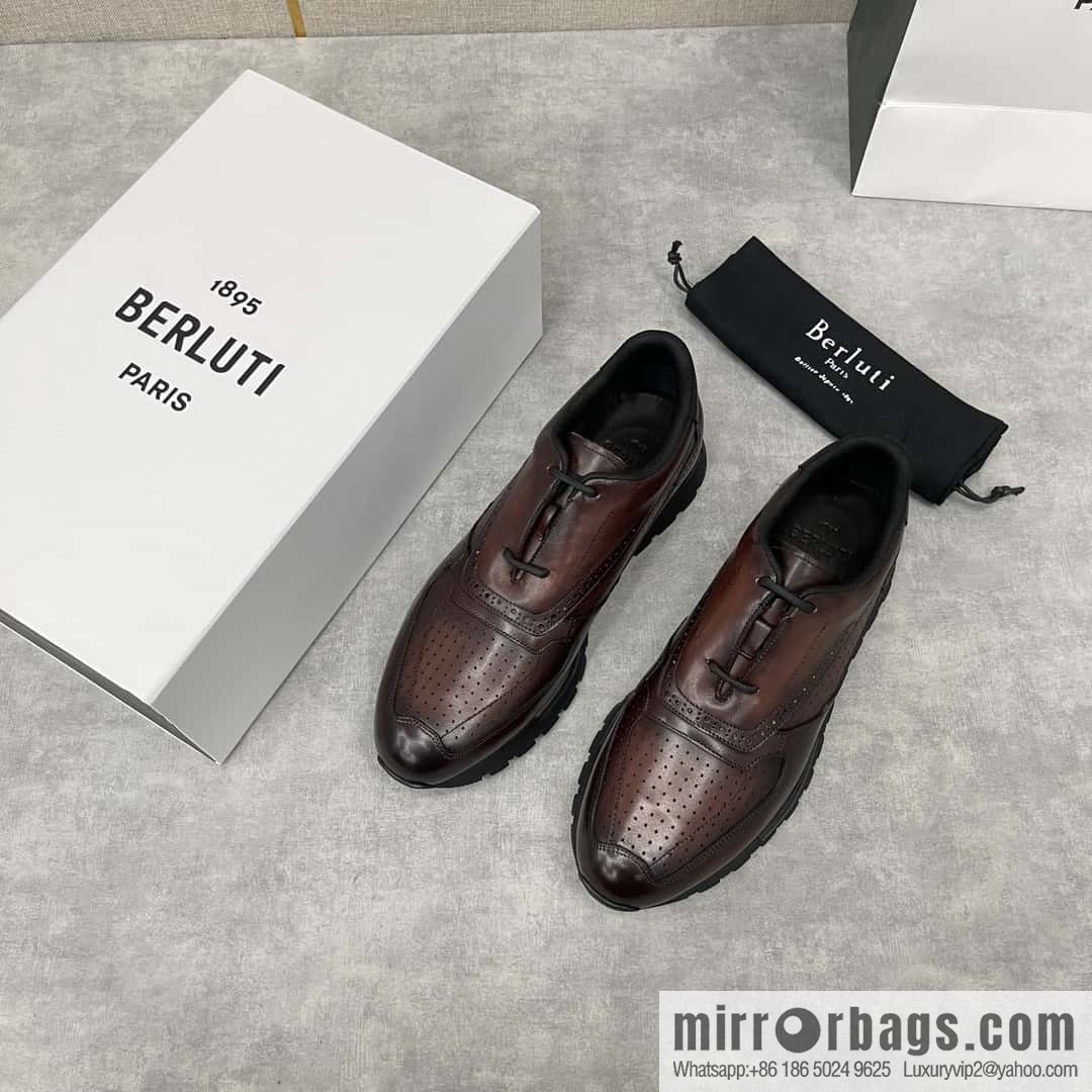 💋💍Berlut Bruti, Upgraded 3rd Generation Private Mold Outsole Fast Track Leather and Nylon Sneakers