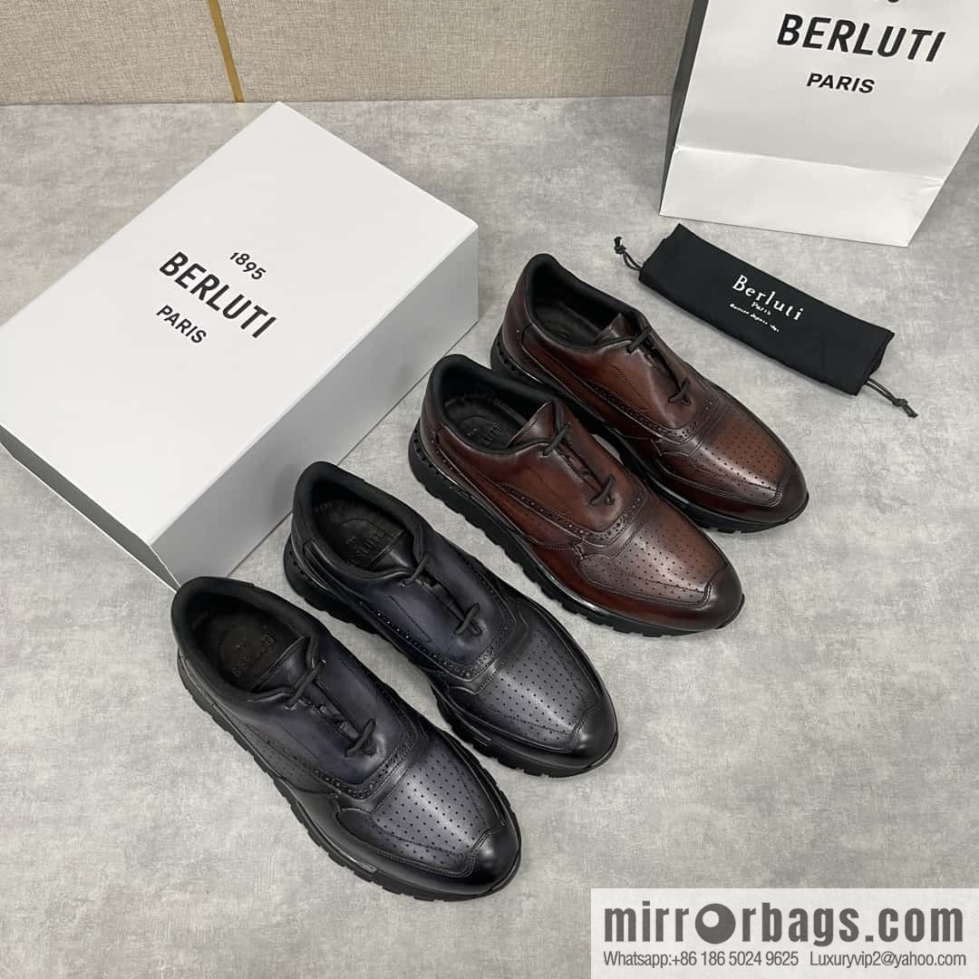 💋💍Berlut Bruti, Upgraded 3rd Generation Private Mold Outsole Fast Track Leather and Nylon Sneakers