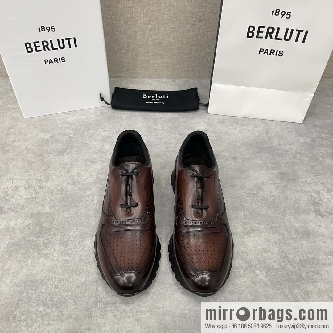 💋💍Berlut Bruti, Upgraded 3rd Generation Private Mold Outsole Fast Track Leather and Nylon Sneakers