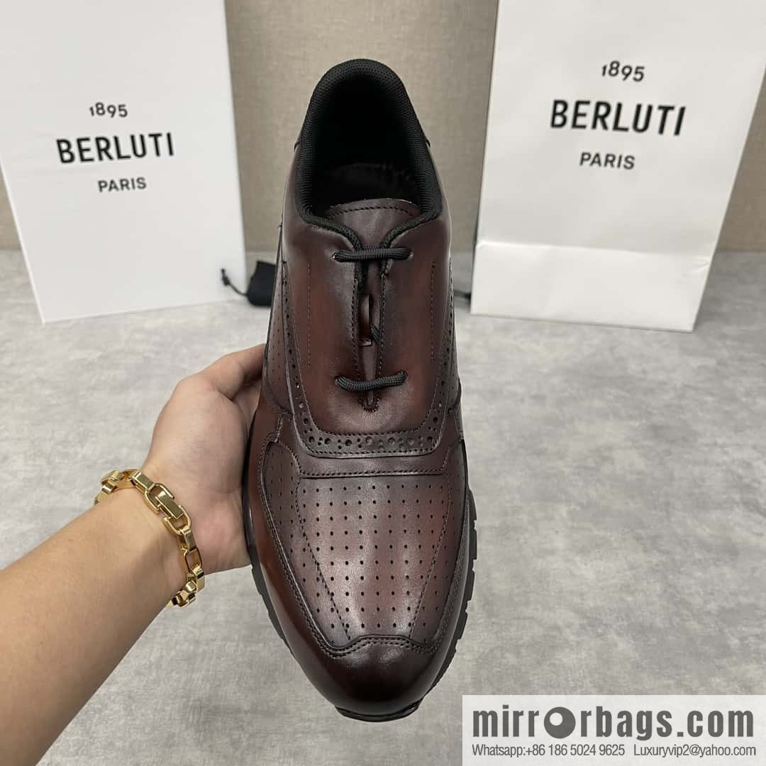 💋💍Berlut Bruti, Upgraded 3rd Generation Private Mold Outsole Fast Track Leather and Nylon Sneakers