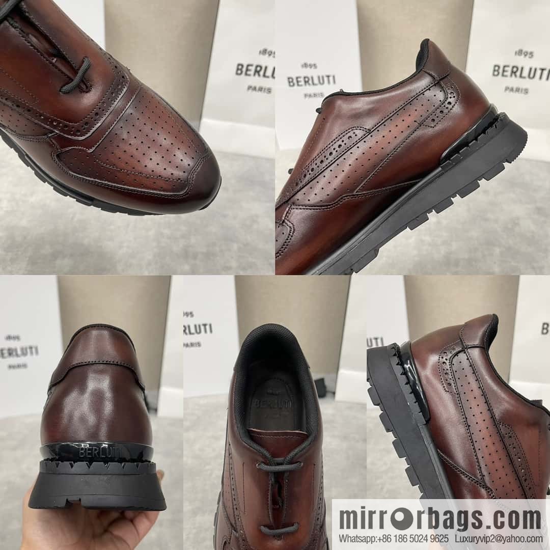 💋💍Berlut Bruti, Upgraded 3rd Generation Private Mold Outsole Fast Track Leather and Nylon Sneakers