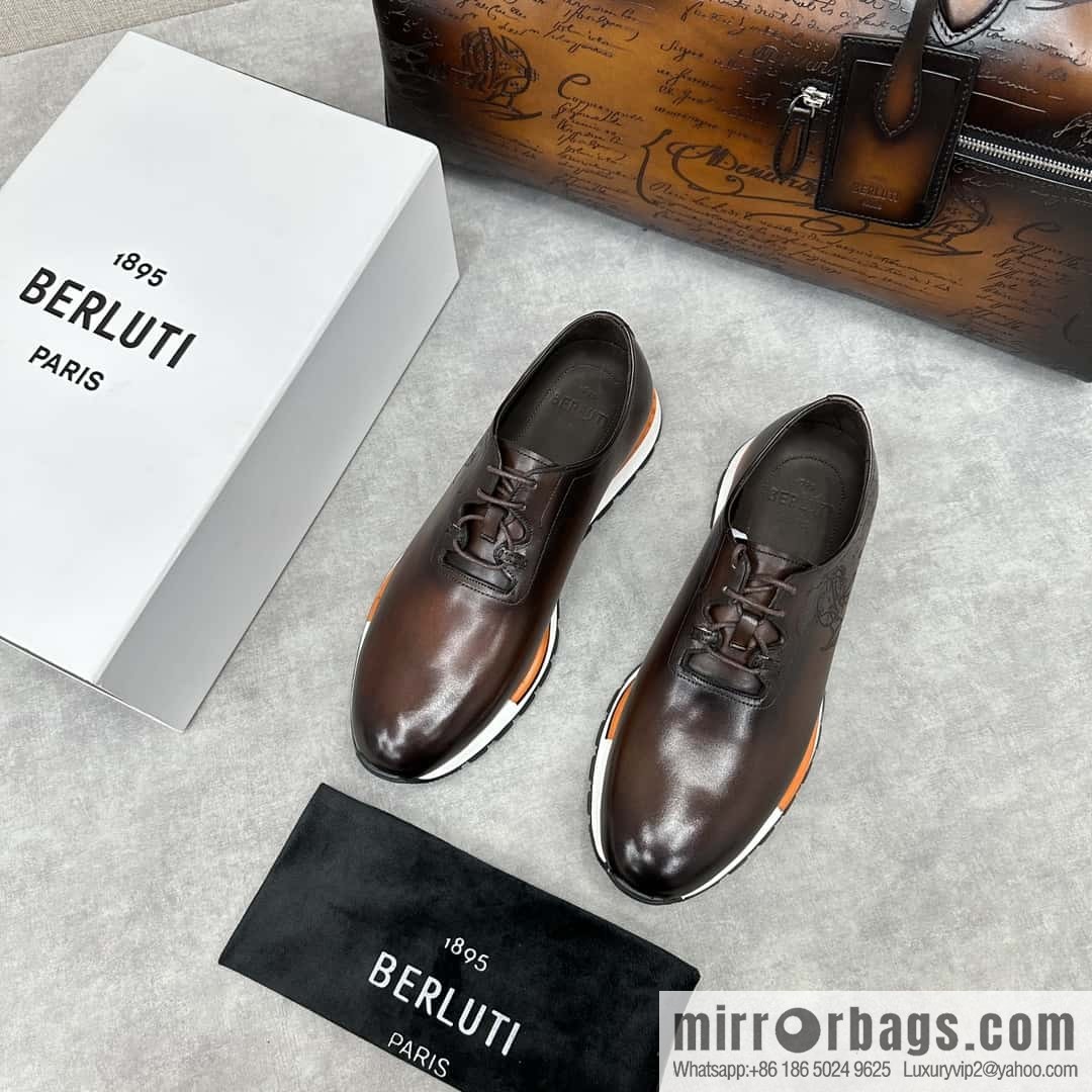 💋💍Berlut Bruti, Upgraded 3rd Generation Private Mold Outsole Fast Track Leather and Nylon Sneakers