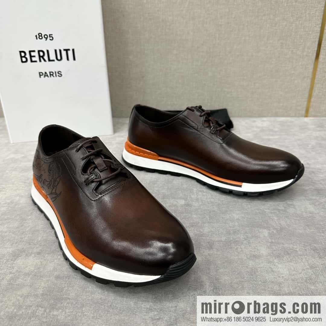 💋💍Berlut Bruti, Upgraded 3rd Generation Private Mold Outsole Fast Track Leather and Nylon Sneakers