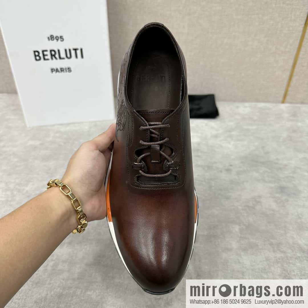 💋💍Berlut Bruti, Upgraded 3rd Generation Private Mold Outsole Fast Track Leather and Nylon Sneakers