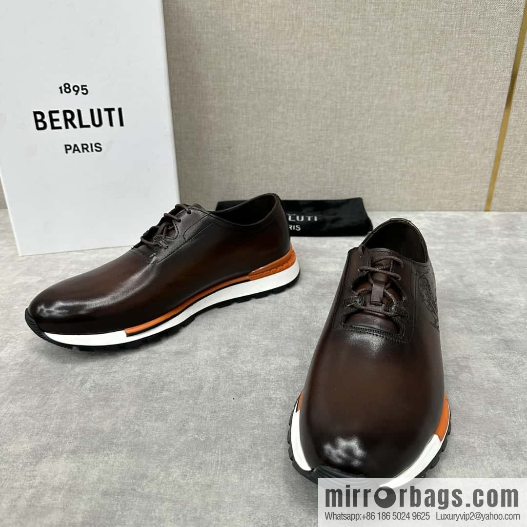 💋💍Berlut Bruti, Upgraded 3rd Generation Private Mold Outsole Fast Track Leather and Nylon Sneakers