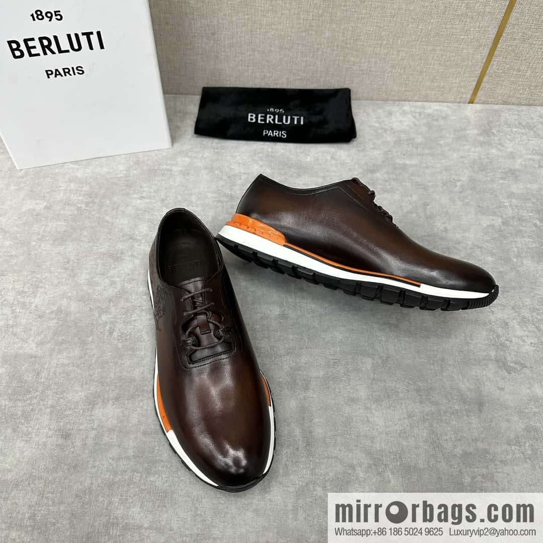 💋💍Berlut Bruti, Upgraded 3rd Generation Private Mold Outsole Fast Track Leather and Nylon Sneakers