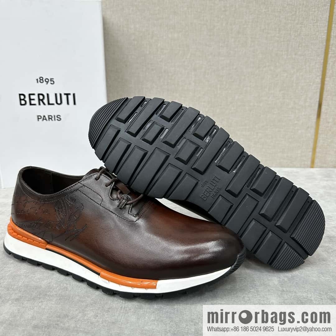 💋💍Berlut Bruti, Upgraded 3rd Generation Private Mold Outsole Fast Track Leather and Nylon Sneakers