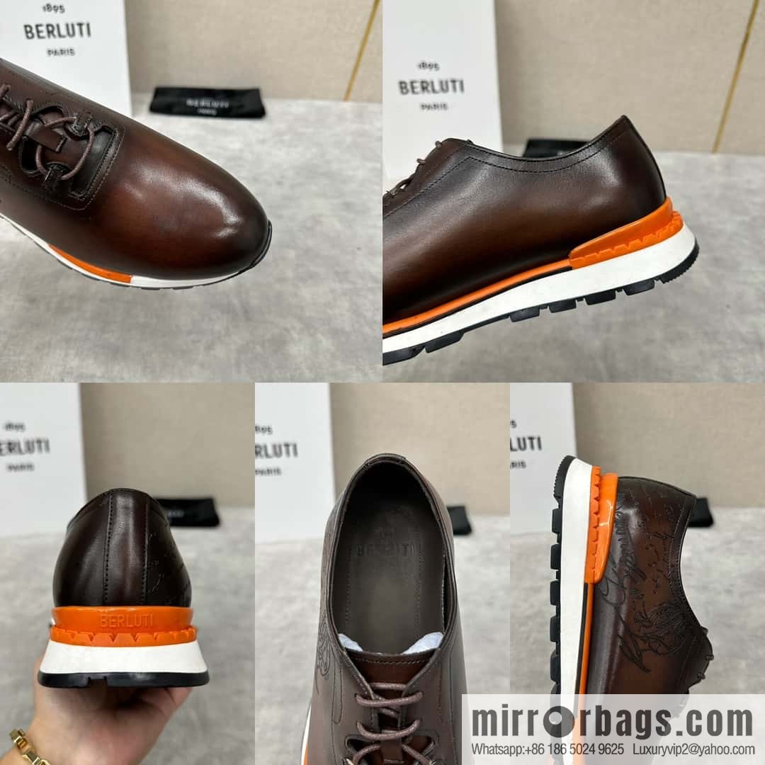 💋💍Berlut Bruti, Upgraded 3rd Generation Private Mold Outsole Fast Track Leather and Nylon Sneakers