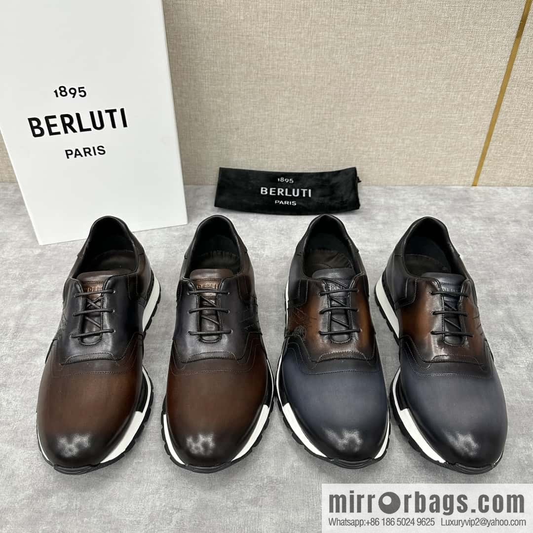 💋💍Berlut Bruti, Upgraded 3rd Generation Private Mold Outsole Fast Track Leather and Nylon Sneakers