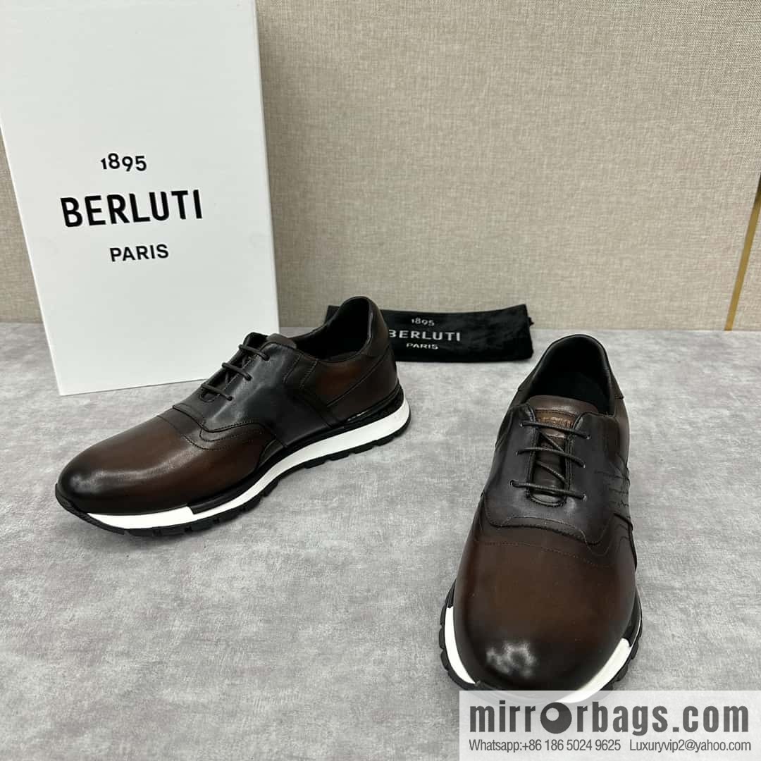 💋💍Berlut Bruti, Upgraded 3rd Generation Private Mold Outsole Fast Track Leather and Nylon Sneakers