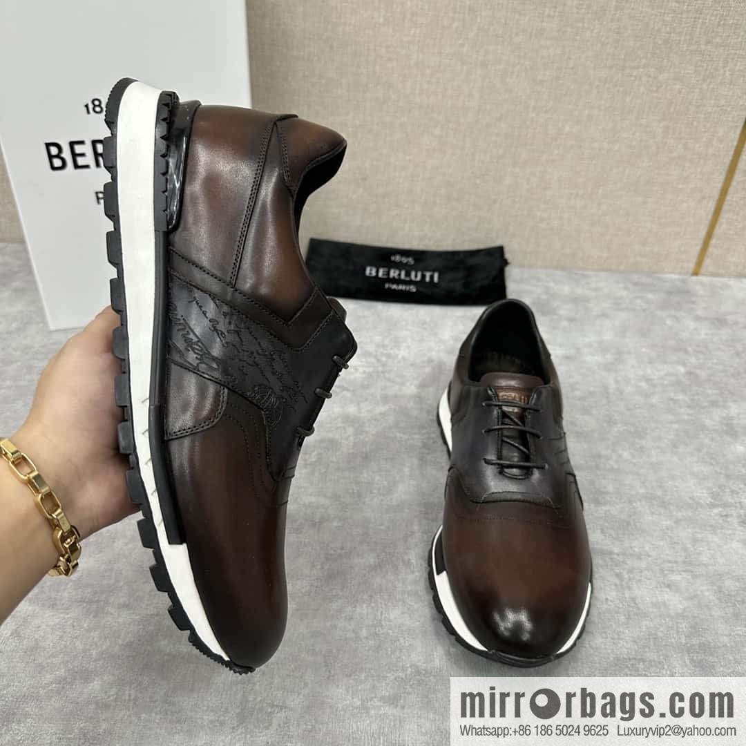 💋💍Berlut Bruti, Upgraded 3rd Generation Private Mold Outsole Fast Track Leather and Nylon Sneakers