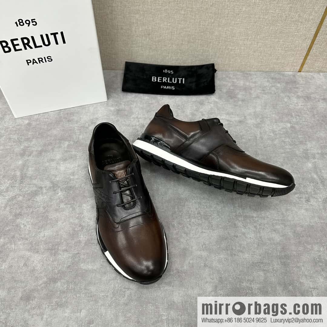 💋💍Berlut Bruti, Upgraded 3rd Generation Private Mold Outsole Fast Track Leather and Nylon Sneakers