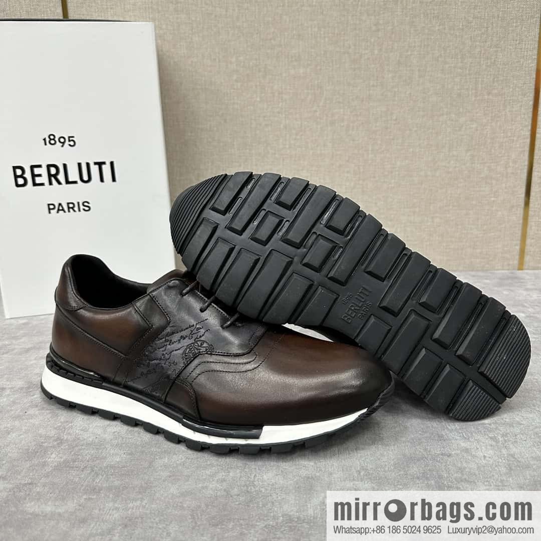 💋💍Berlut Bruti, Upgraded 3rd Generation Private Mold Outsole Fast Track Leather and Nylon Sneakers