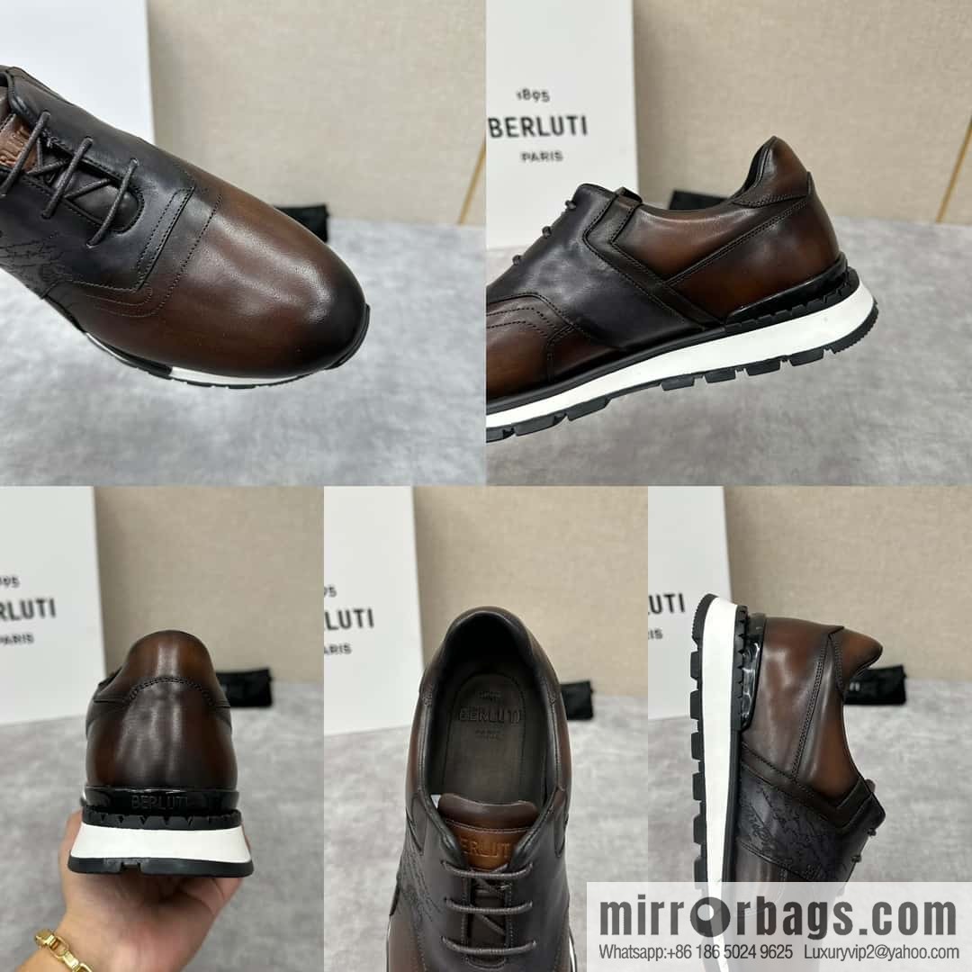 💋💍Berlut Bruti, Upgraded 3rd Generation Private Mold Outsole Fast Track Leather and Nylon Sneakers