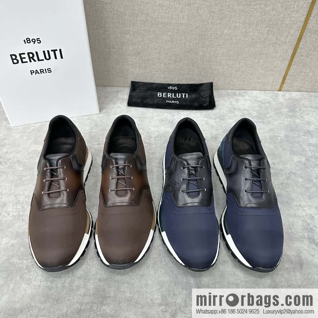 💋💍Berlut Bruti, Upgraded Third Generation Private Model Outsole Run Track Torino Suede Calfskin Sneakers