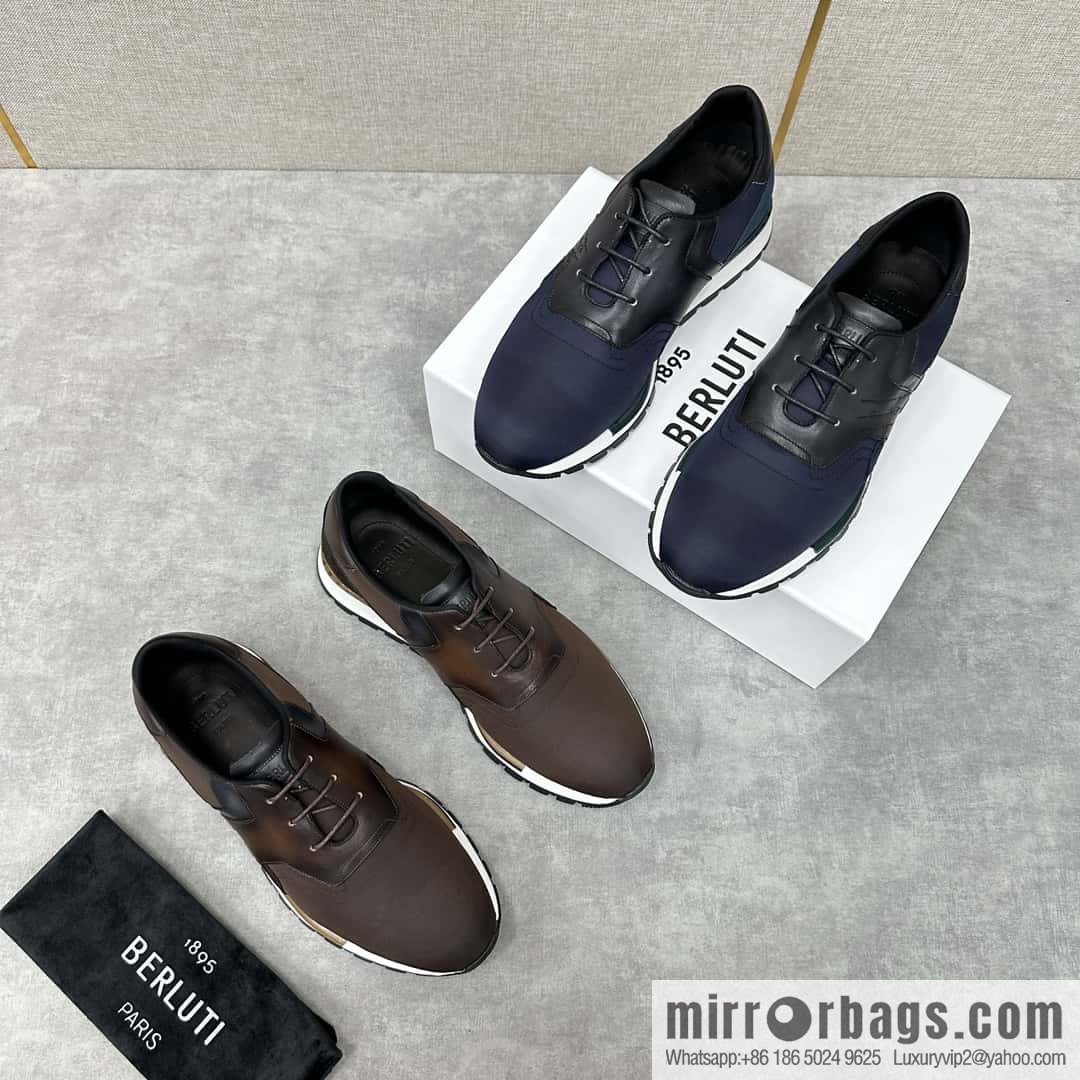 💋💍Berlut Bruti, Upgraded Third Generation Private Model Outsole Run Track Torino Suede Calfskin Sneakers