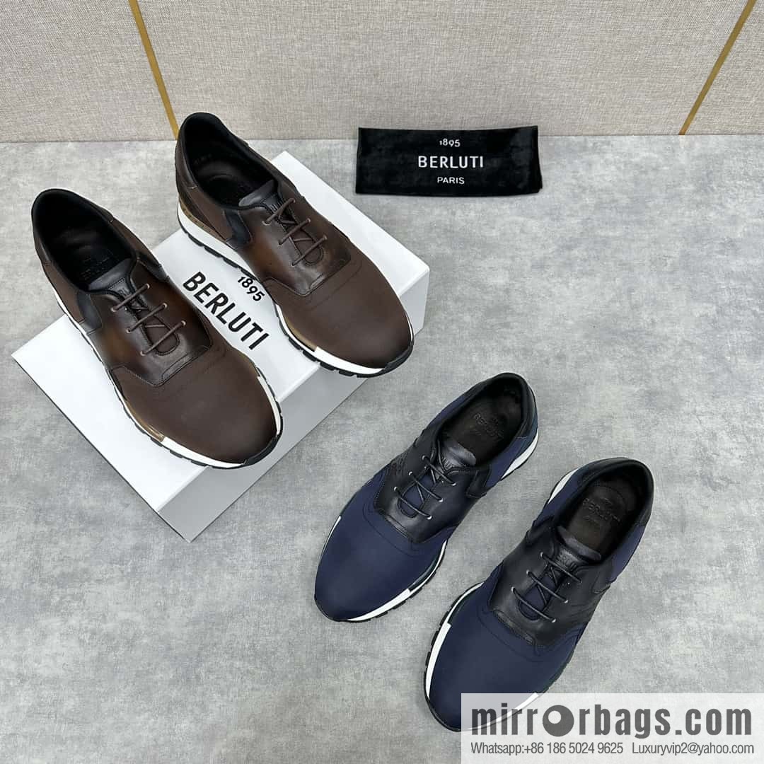 💋💍Berlut Bruti, Upgraded Third Generation Private Model Outsole Run Track Torino Suede Calfskin Sneakers
