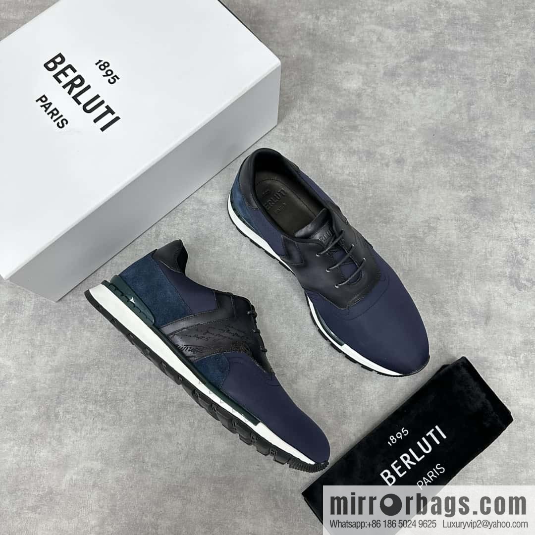 💋💍Berlut Bruti, Upgraded Third Generation Private Model Outsole Run Track Torino Suede Calfskin Sneakers