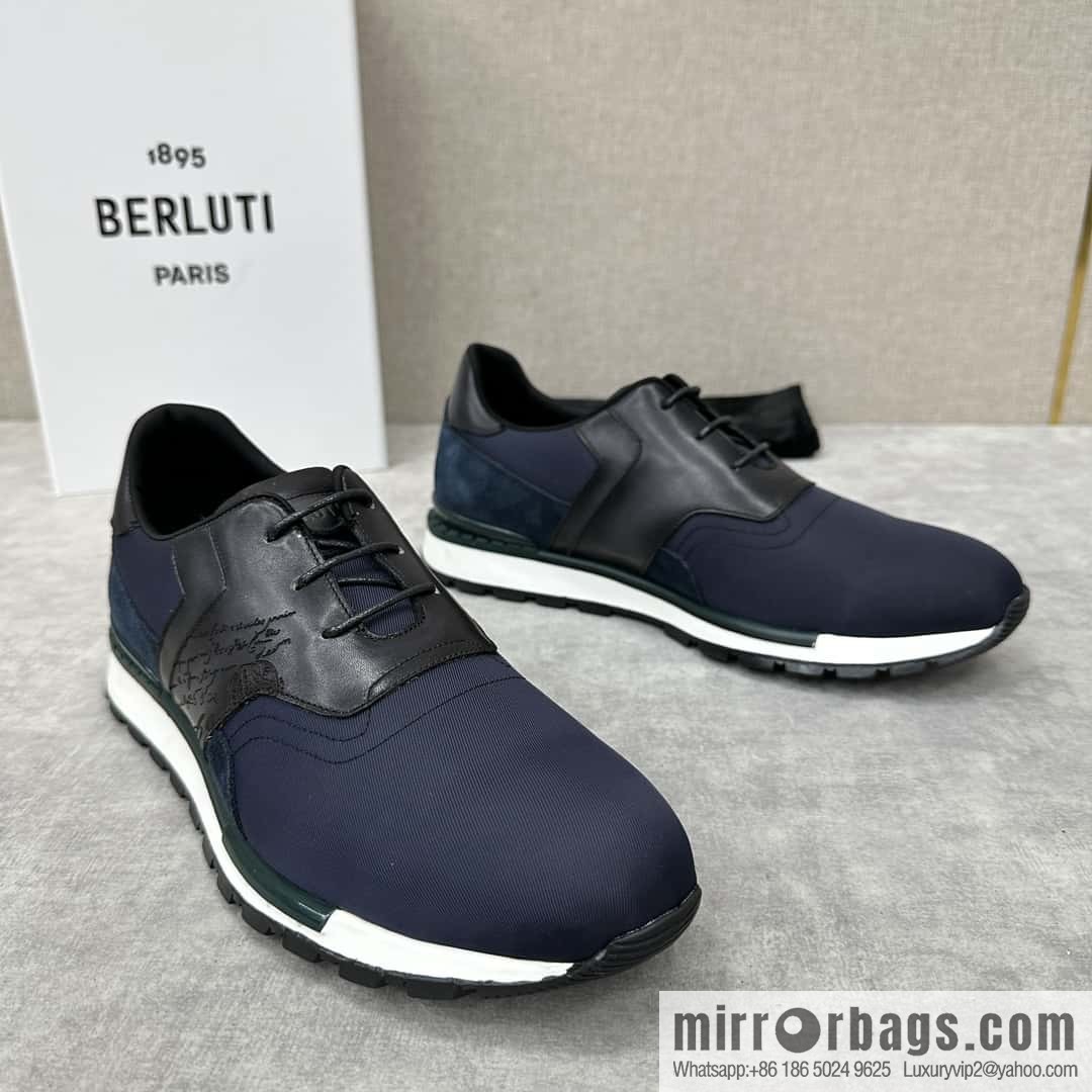 💋💍Berlut Bruti, Upgraded Third Generation Private Model Outsole Run Track Torino Suede Calfskin Sneakers