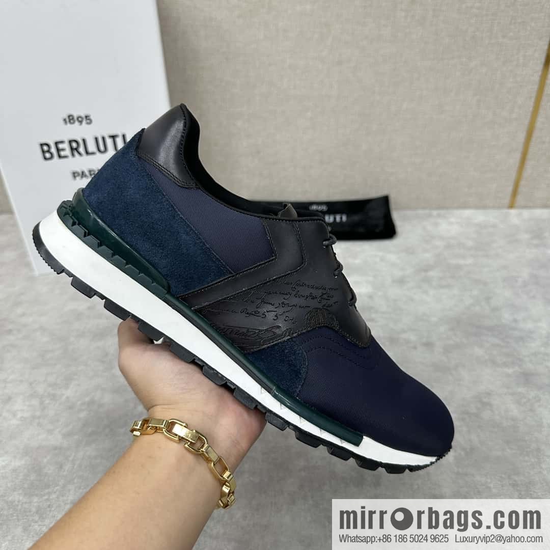 💋💍Berlut Bruti, Upgraded Third Generation Private Model Outsole Run Track Torino Suede Calfskin Sneakers