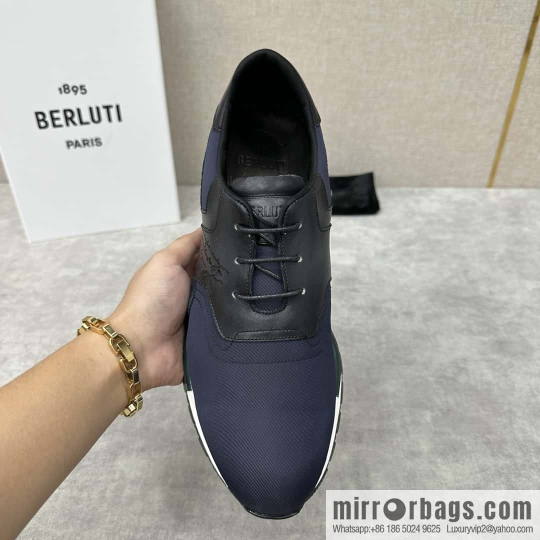 💋💍Berlut Bruti, Upgraded Third Generation Private Model Outsole Run Track Torino Suede Calfskin Sneakers