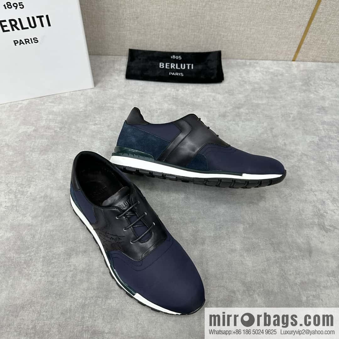 💋💍Berlut Bruti, Upgraded Third Generation Private Model Outsole Run Track Torino Suede Calfskin Sneakers