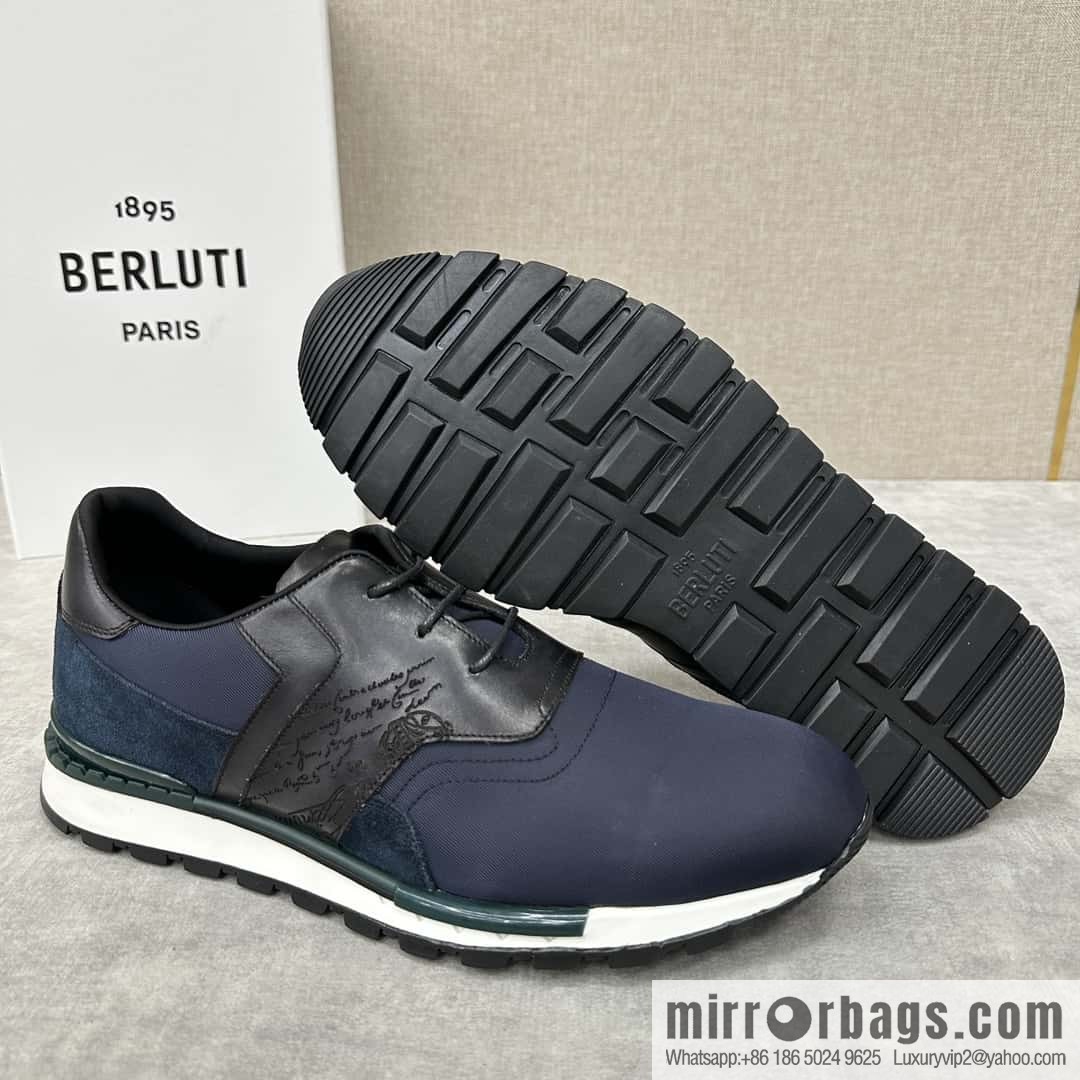 💋💍Berlut Bruti, Upgraded Third Generation Private Model Outsole Run Track Torino Suede Calfskin Sneakers